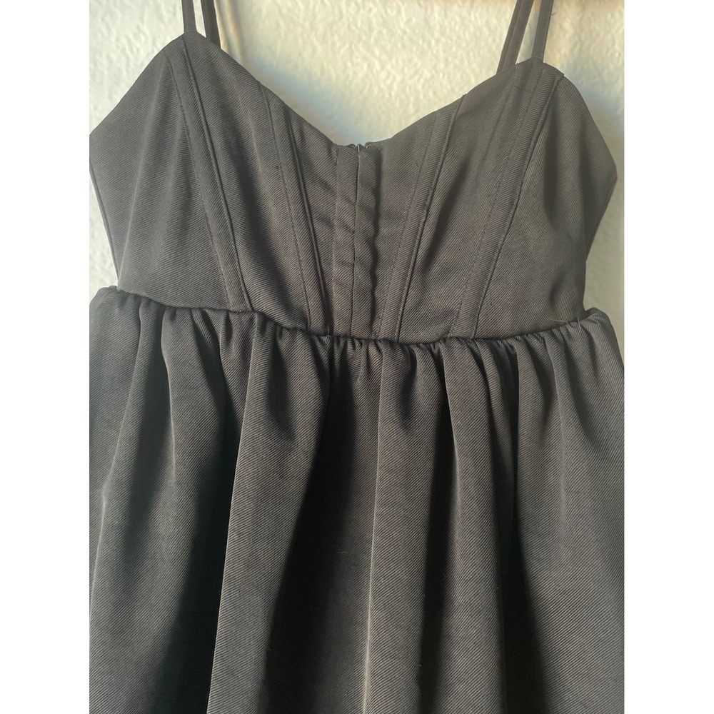 ASTR Unique Women's Babydoll Mini Dress Black Solid Coquette Summer Fall Size S - Picture 4 of 9